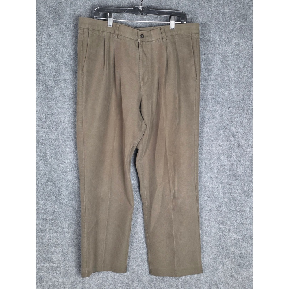 Dockers Mens Pleated Classic Fit Casual Pant Khaki Brown W38 L34 Workwear Office